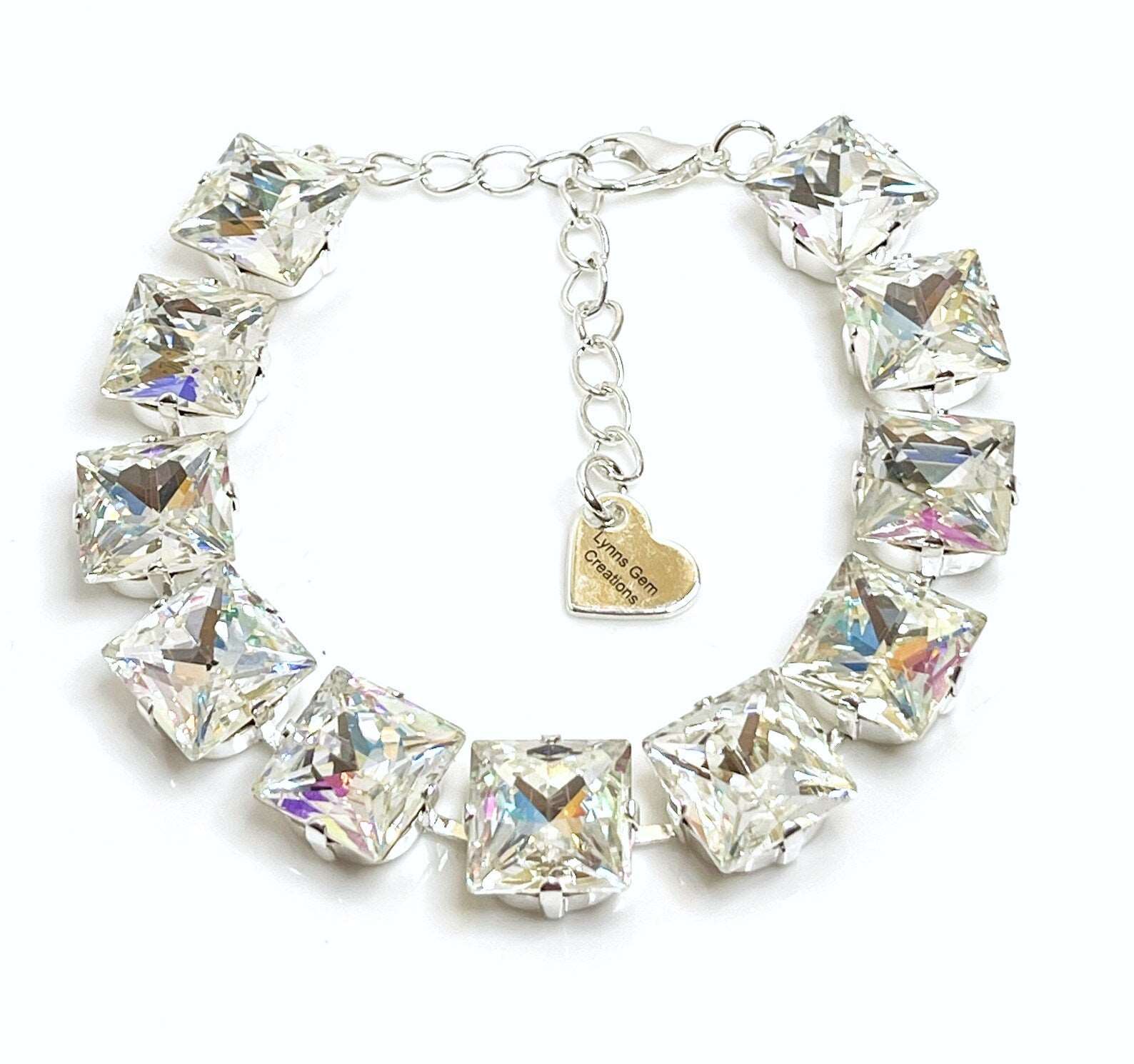 Clear AB Crystal Tennis Bracelet | Statement Bracelet | Wedding Bracelet