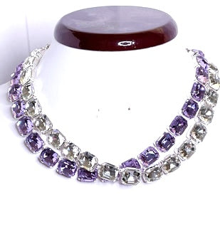 Purple Georgian Collet Necklaces | Premium Crystal | Anna Wintour Style | Clear Violet Riviere Statement Chokers