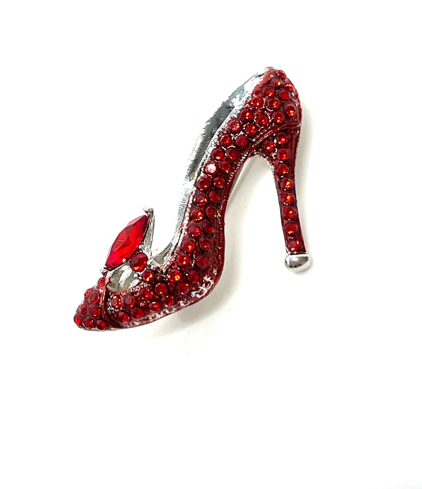 Beautiful Red Stiletto Shoe Brooch, Ruby Crystal Shoe, Sparkly Fashion Accessory Pin, Stylish High Heel Pin, Brooches for Women