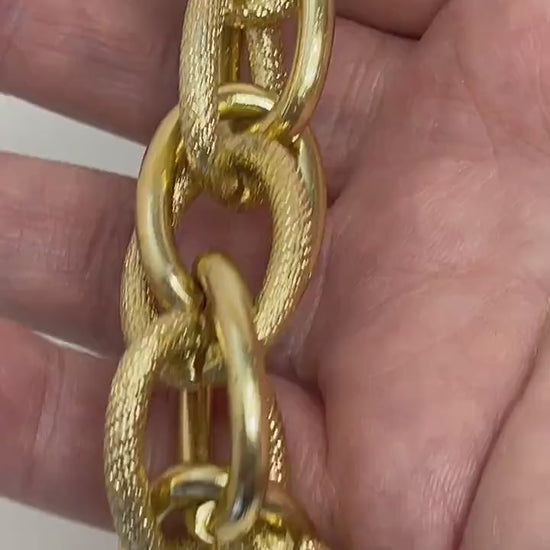 Gold Chunky Chain Bracelet, Oversized Statement Bracelet, Textured Jewellery, Retro Acrylic Jewellery, Bracelets for Women