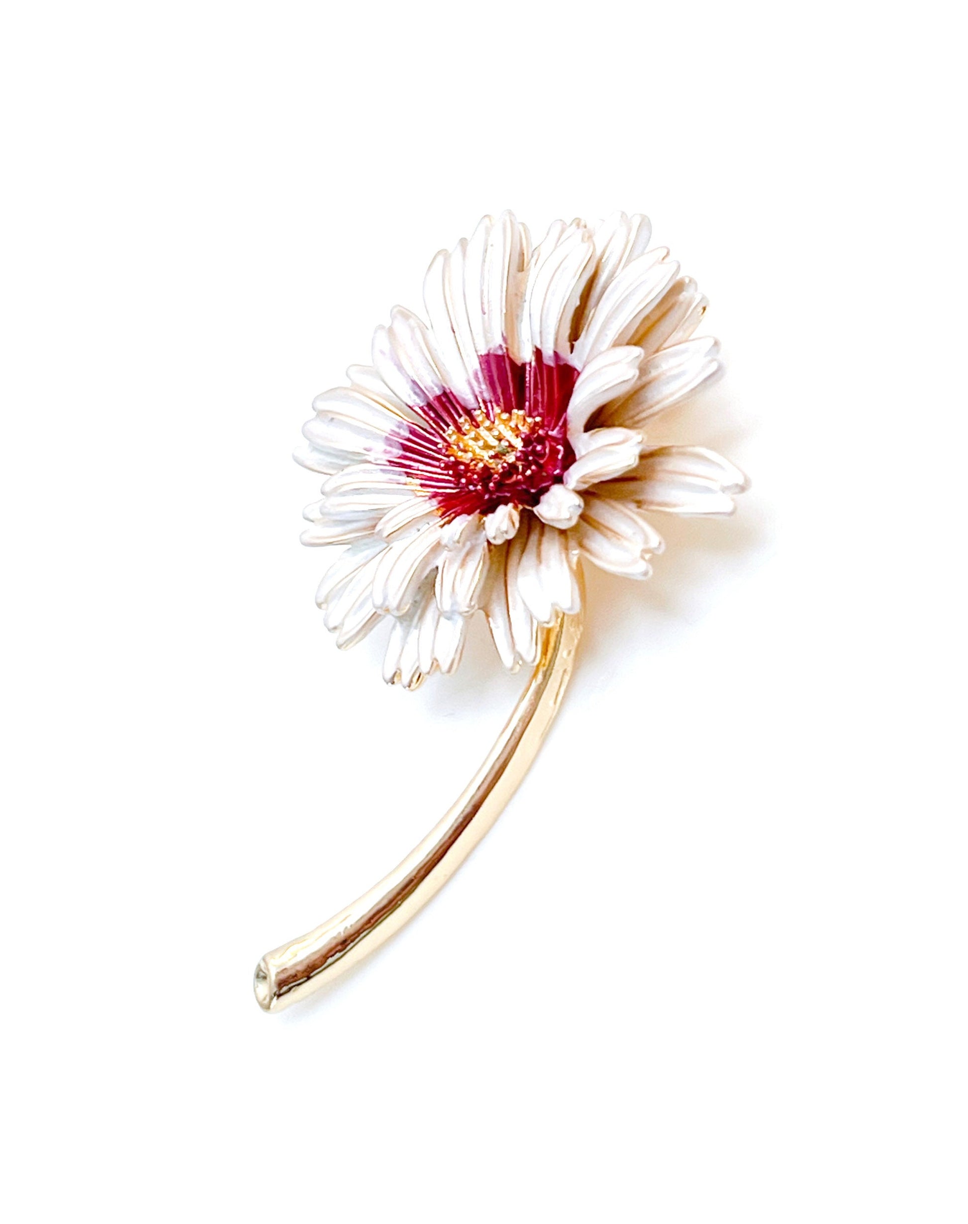 Pretty Cream Daisy Brooch | Cream Flower Jacket Pin