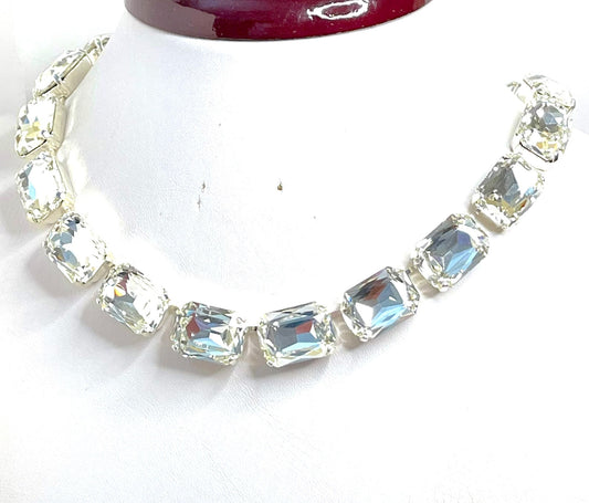 Clear Georgian Collet Necklace, Crystal Chokers, Anna Wintour Style, Riviere Necklace, Wedding Necklace, Bridal Jewelry, Necklaces for Women