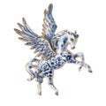 Mythical Pegasus Brooch  | Delft Blue Vintage Porcelain Style Horse