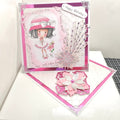 Luxury Handmade Birthday Card for Friend | Cute Girl Big Hat With Flower | 3D Easel Card | Boxed