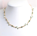 Delicate Regency Gold Vine Jewellery Set with Emerald Crystal | Fairycore Coquette Elegance
