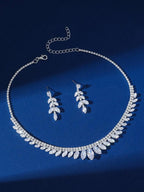Dainty Clear Crystal Necklace and Earrings Set | Wedding Jewellery | Bridal Accessories