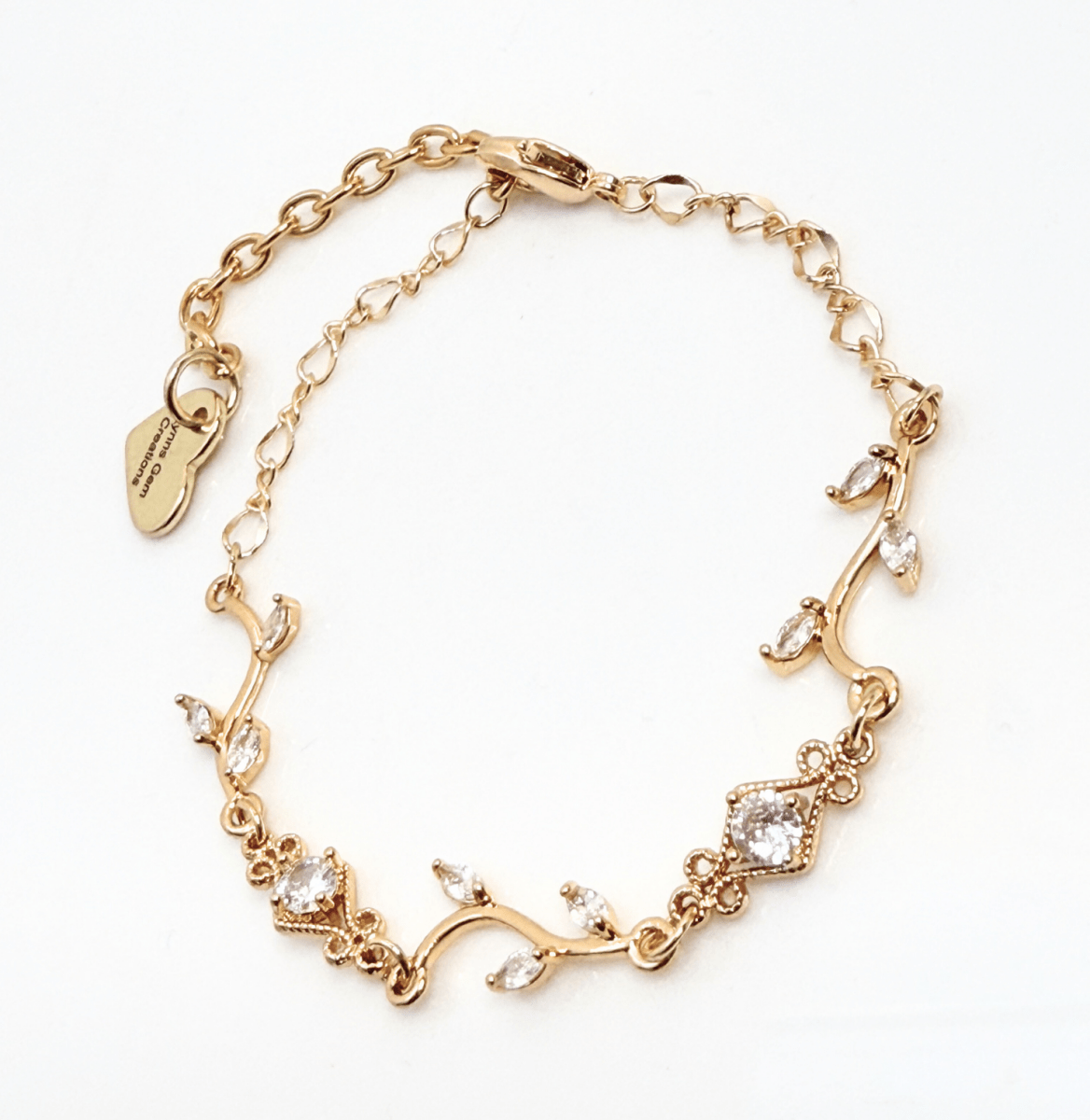 Delicate Regency Gold VineJewellery Set with Clear Crystal | Fairycore Coquette Elegance