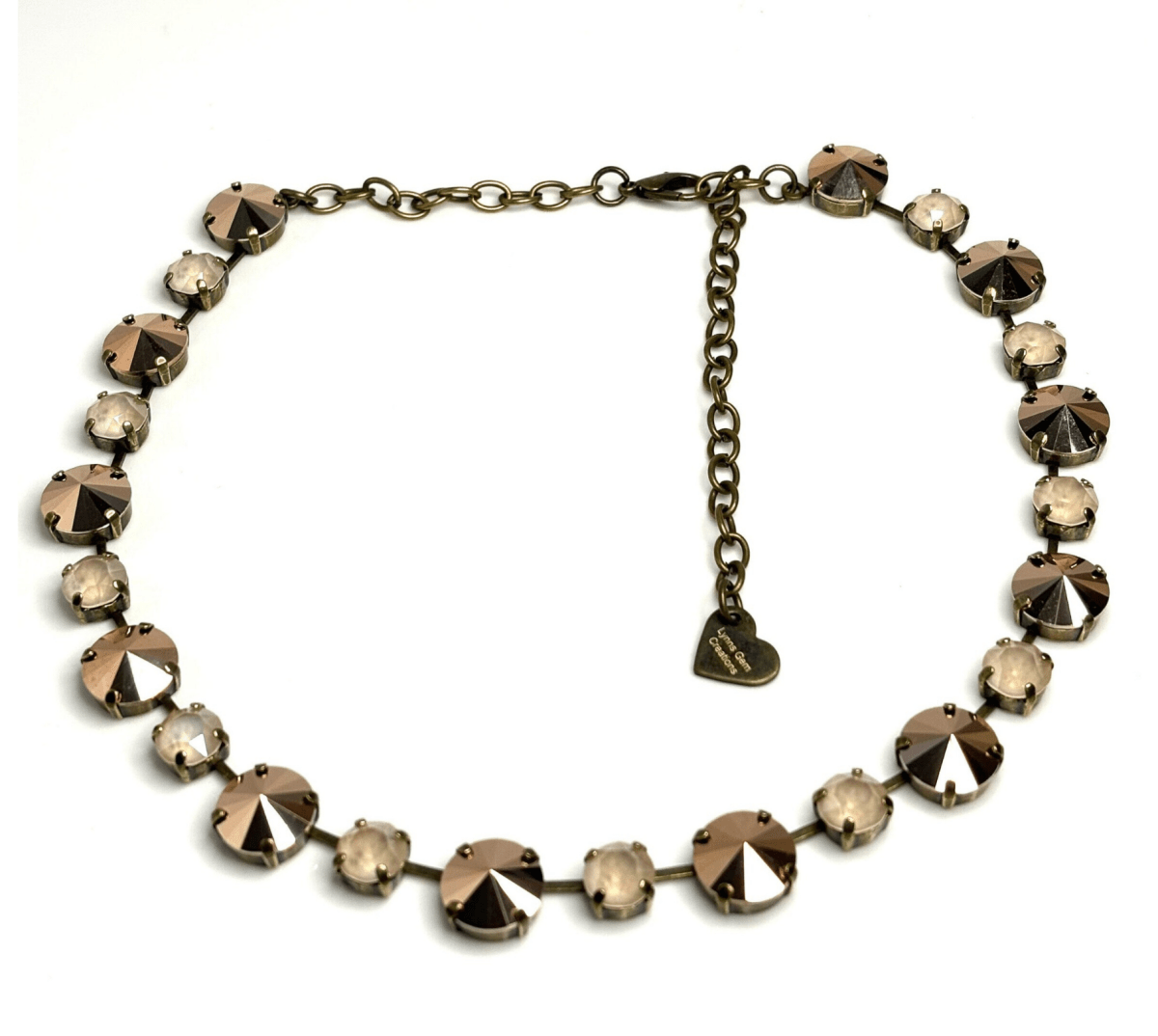 Tourmline Rose Gold Austrian Crystal Georgian Collet Necklaces 