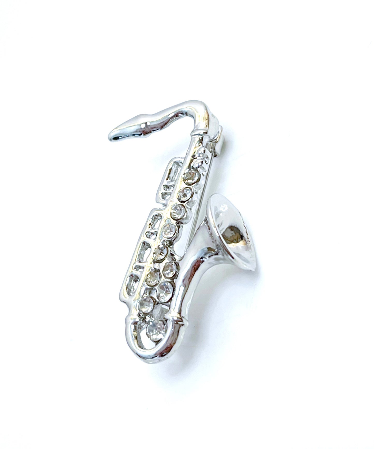 Silver Saxophone Brooch | Unisex Music Lovers Brooch