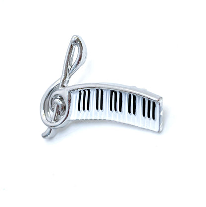 Silver Treble Clef with Piano Brooch | Fashion Music Brooch | Music Lovers Brooch