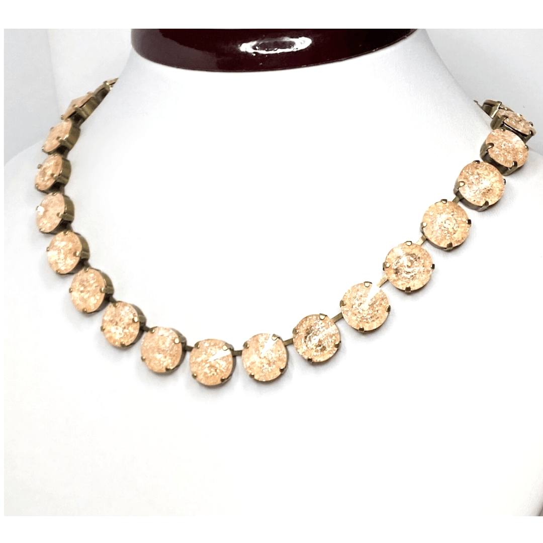 Peach Champagne Georgian Collet Necklaces | Anna Wintour Style | Statement Choker