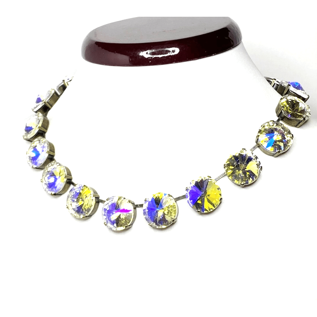 Champagne Clear AB Crystal Georgian Collet Necklaces | Anna Wintour Style | Statement Choker