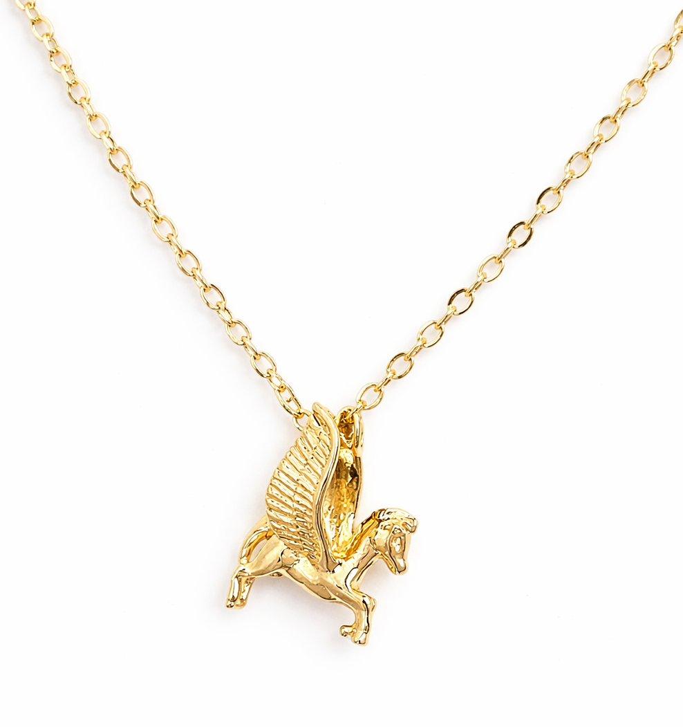 Gold Pegasus Necklace | Dainty Jewellery | 14kt Gold Filled | Fantasy Lovers Jewelry