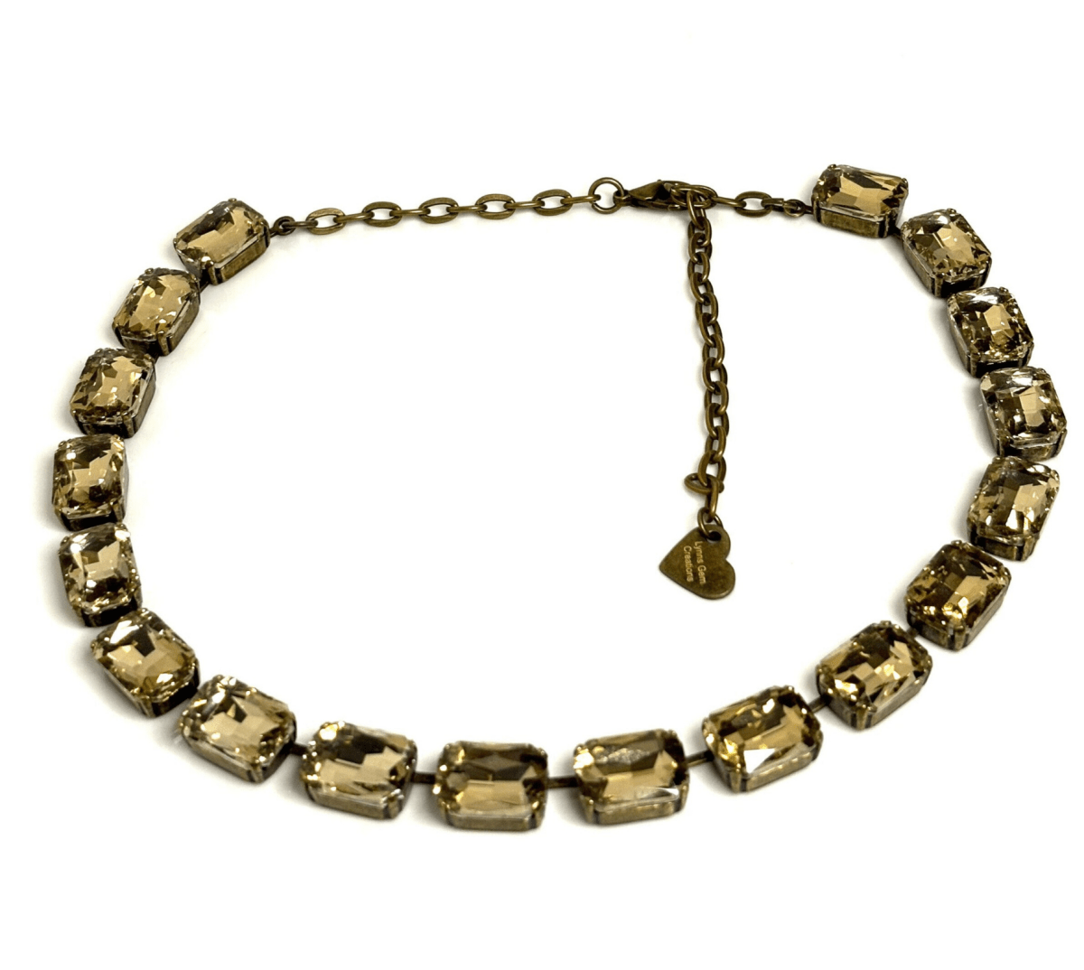 Tourmline Rose Gold Austrian Crystal Georgian Collet Necklaces 