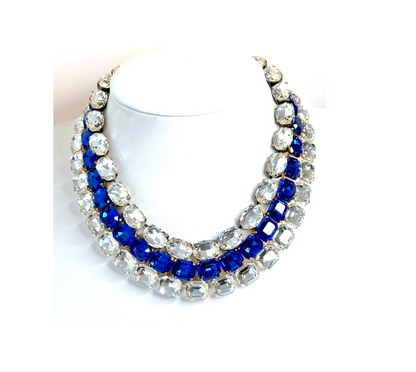 Sapphire Clear Anna Wintour Style Necklaces | Georgian Collet Crystal Choker | Riviere Necklace | Statement Jewellery