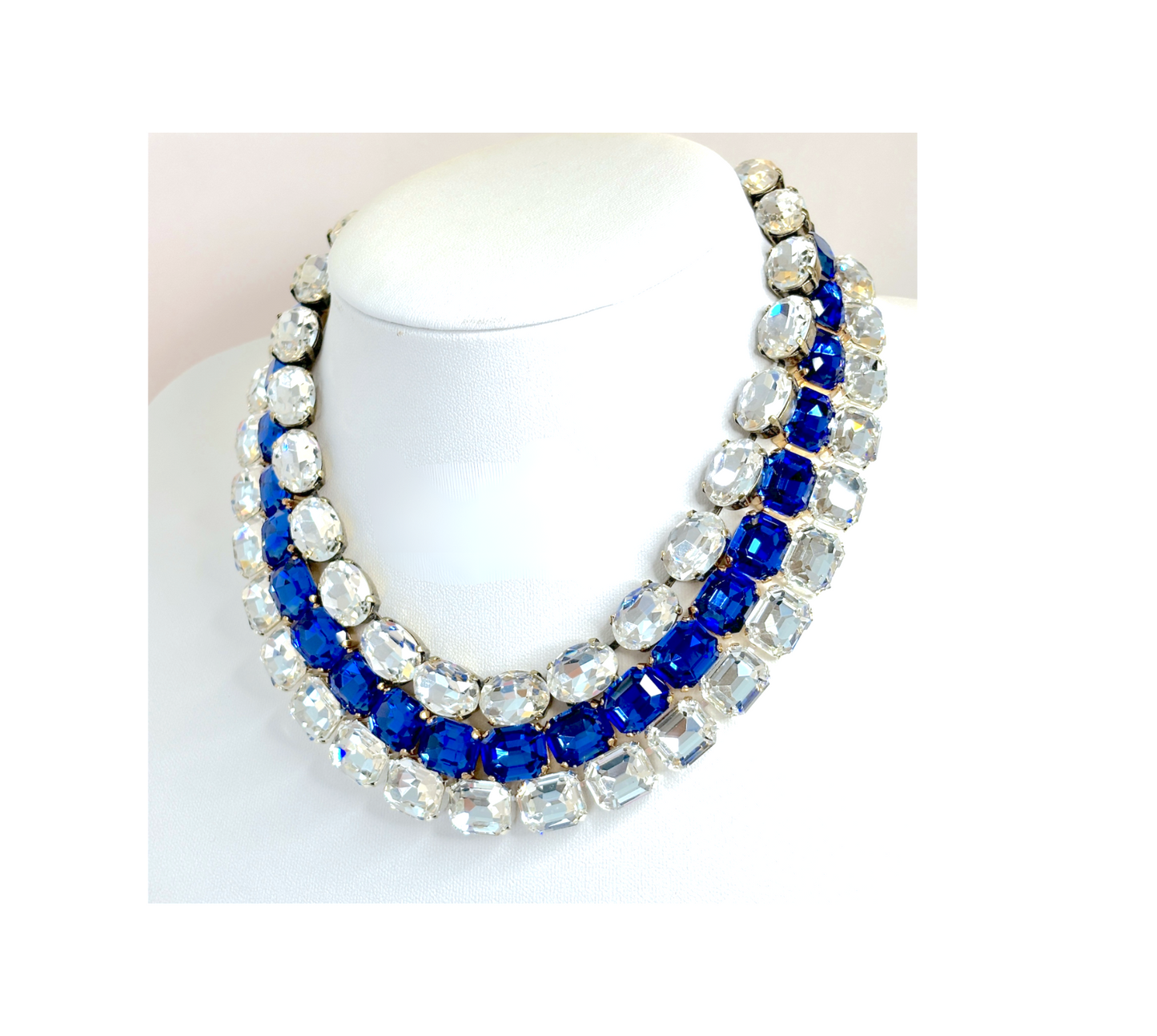 Sapphire Clear Anna Wintour Style Necklaces | Georgian Collet Crystal Choker | Riviere Necklace | Statement Jewellery