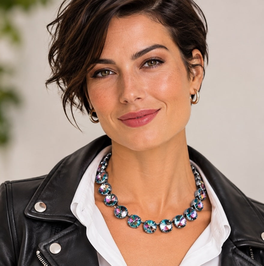 Rainbow Crystal Georgian Collet Chokers | Anna Wintour Inspired