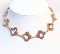Victorian Style Blue Purple Crystal Choker| Fairycore Elegant Necklace