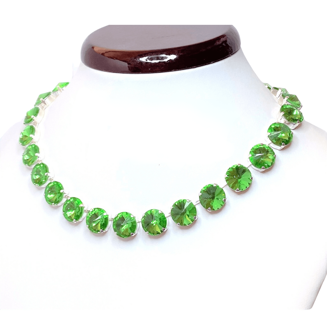 Peridot Green Georgian Collet Necklaces | Anna Wintour Style