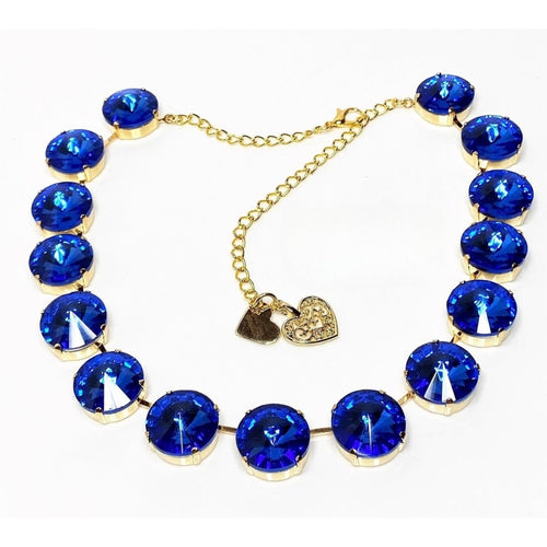 Aquamarine Sapphire Crystal Necklace | Georgian Collet | Vintage Statement Choker