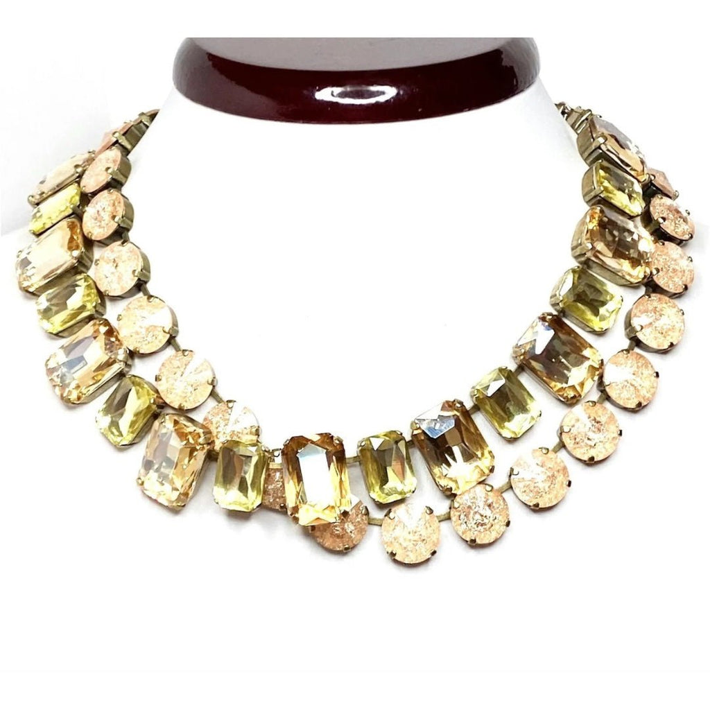 Peach Champagne Georgian Collet Necklaces | Anna Wintour Style | Statement Choker