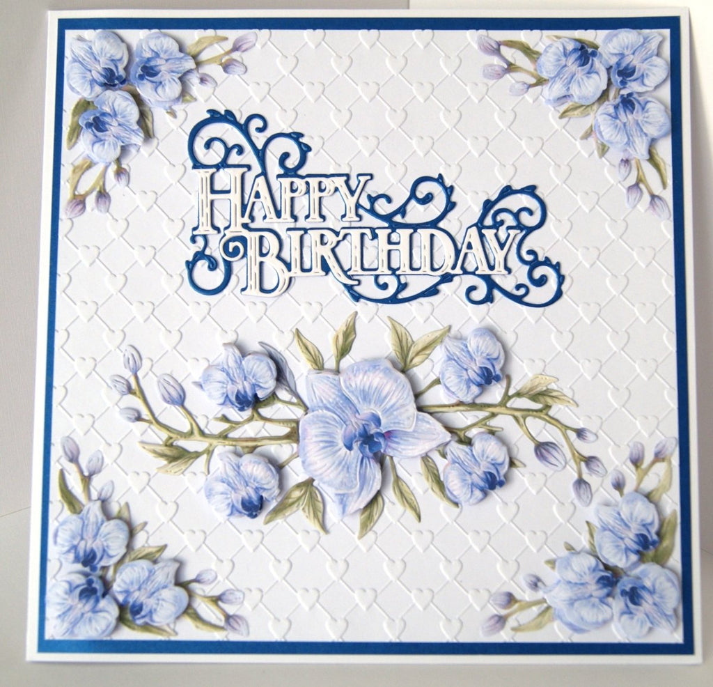 Luxury Handmade Orchid Birthday Card | Beautiful 3D Flower Card for Her | Various colours