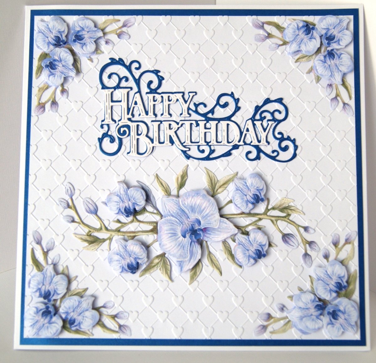 Luxury Handmade Orchid Birthday Card | Beautiful 3D Flower Card for Her | Various colours