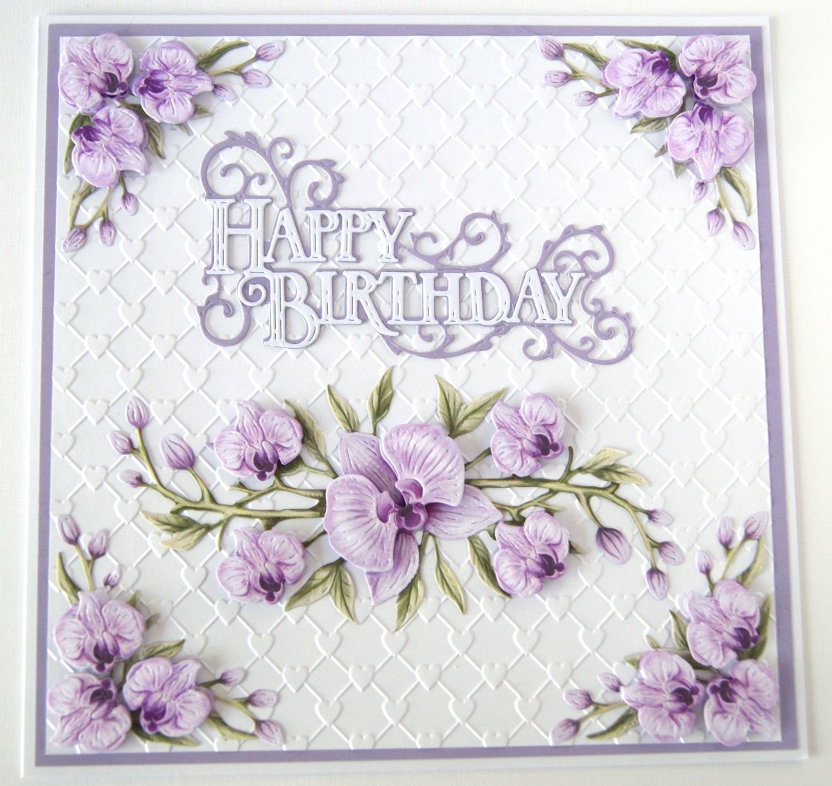 Luxury Handmade Orchid Birthday Card | Beautiful 3D Flower Card for Her | Various colours