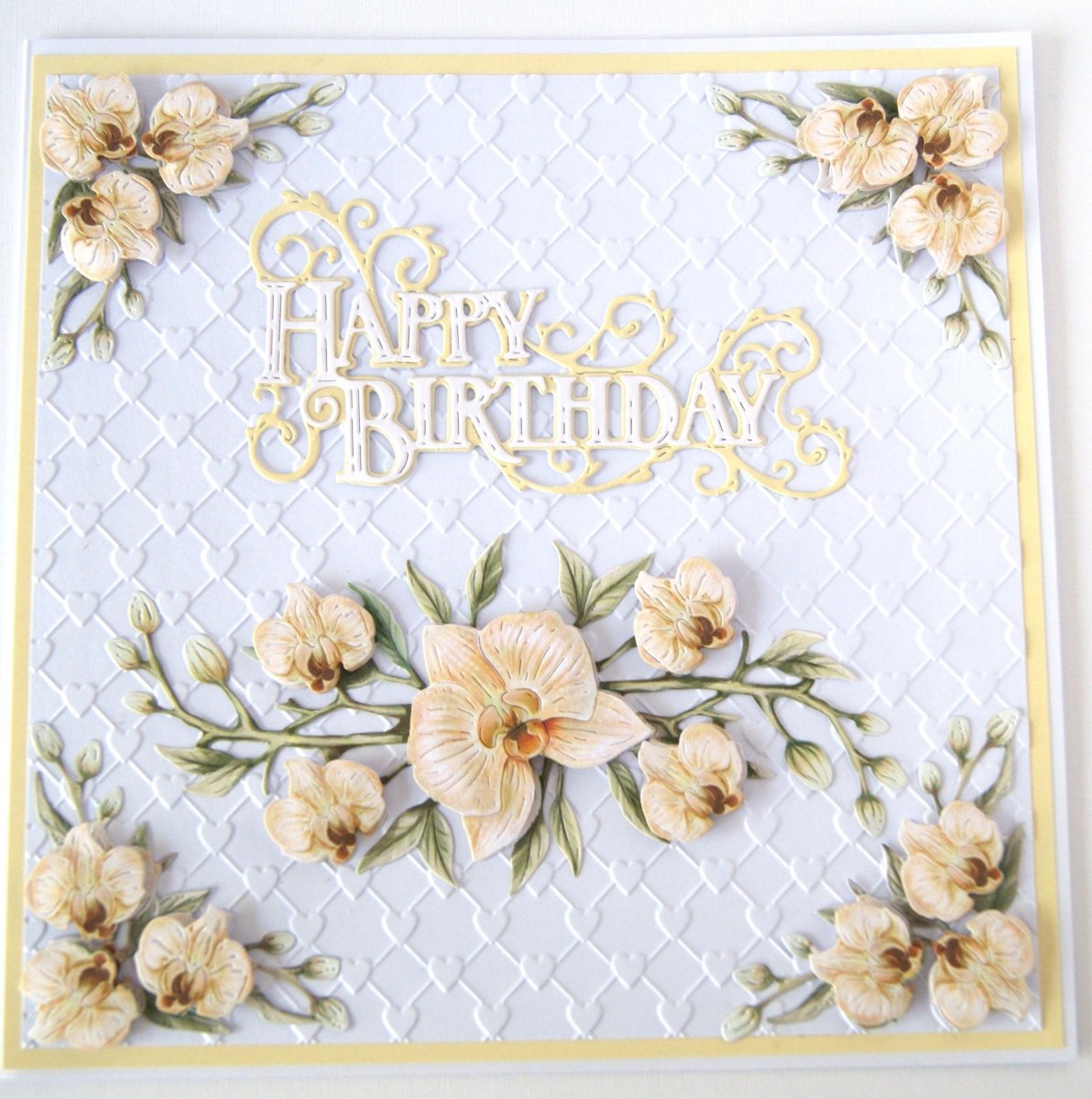 Luxury Handmade Orchid Birthday Card | Beautiful 3D Flower Card for Her | Various colours