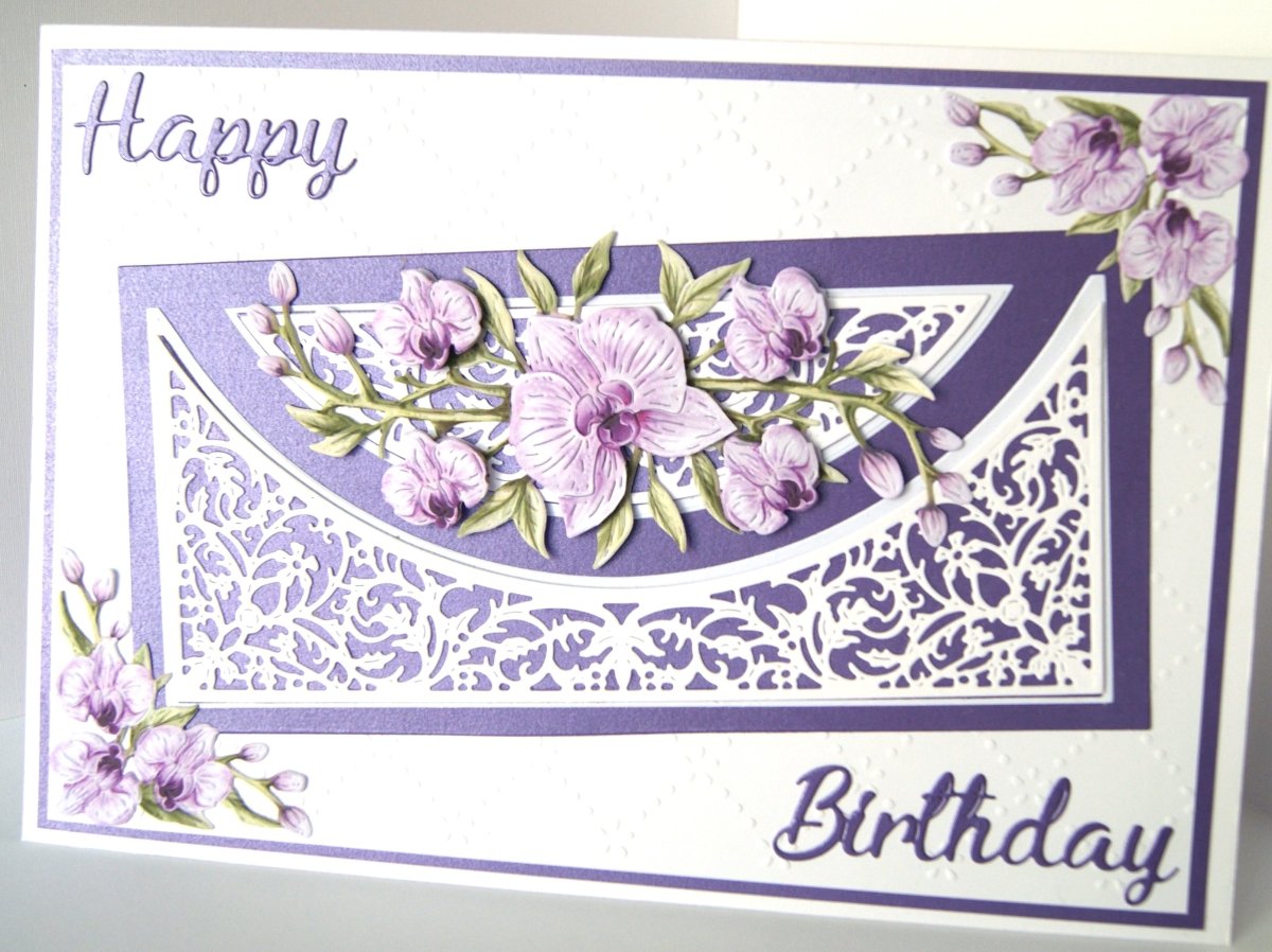 Luxury Handmade Orchid Letter Birthday Card | Beautiful 3D Flower Card for Her | Various colours 