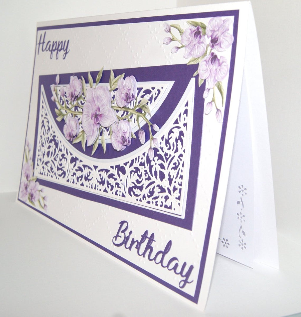 Luxury Handmade Orchid Letter Birthday Card | Beautiful 3D Flower Card for Her | Various colours 
