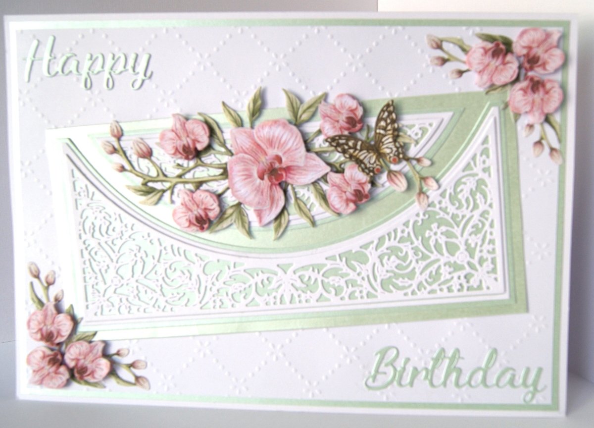 Luxury Handmade Orchid Letter Birthday Card | Beautiful 3D Flower Card for Her | Various colours 