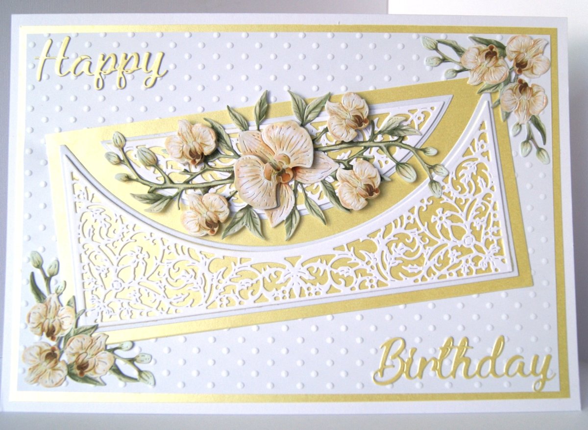 Luxury Handmade Orchid Letter Birthday Card | Beautiful 3D Flower Card for Her | Various colours 