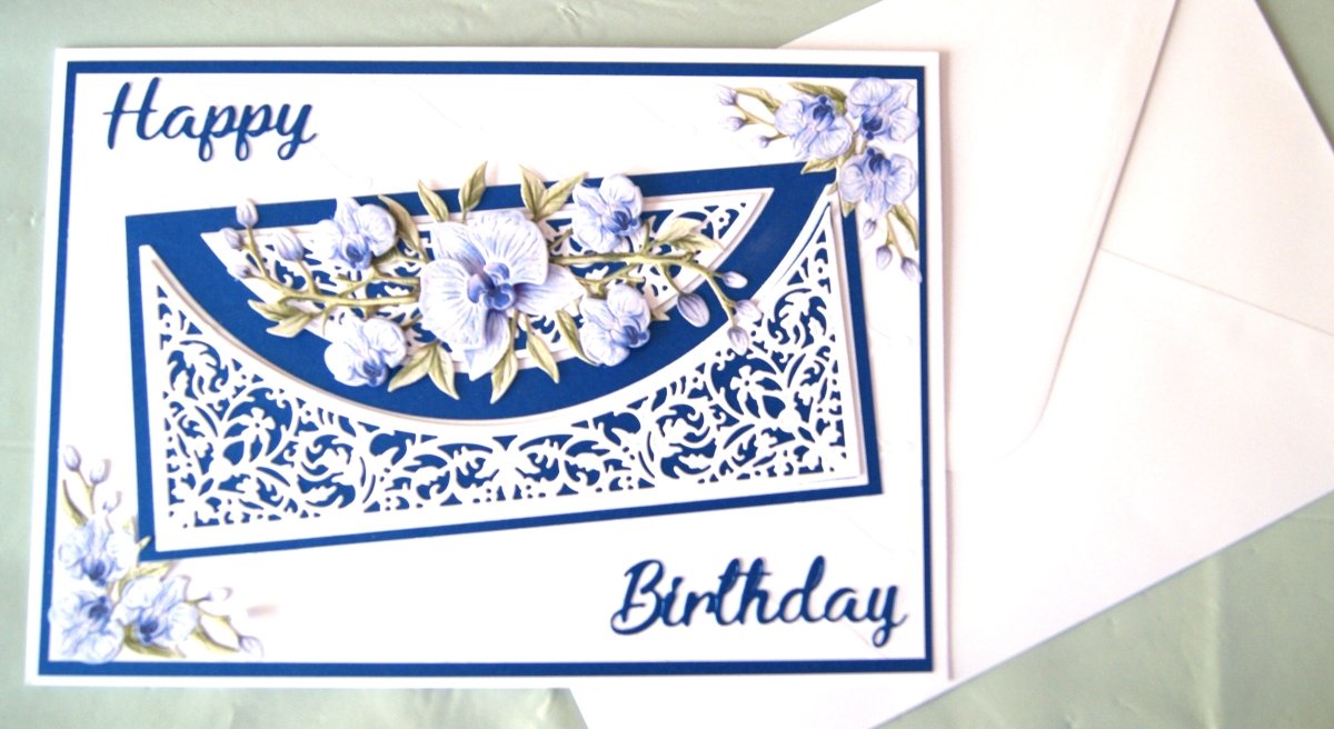 Luxury Handmade Orchid Letter Birthday Card | Beautiful 3D Flower Card for Her | Various colours 