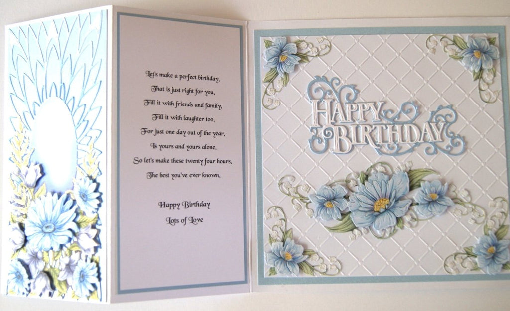 Luxury Handmade Flower Trifold Birthday Card | Beautiful 3D Flower Card for Her | Various colours