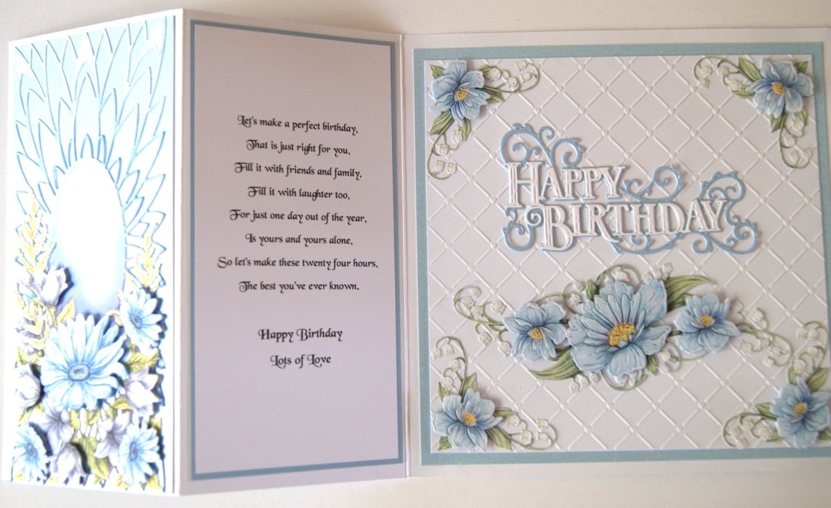 Luxury Handmade Flower Trifold Birthday Card | Beautiful 3D Flower Card for Her | Various colours