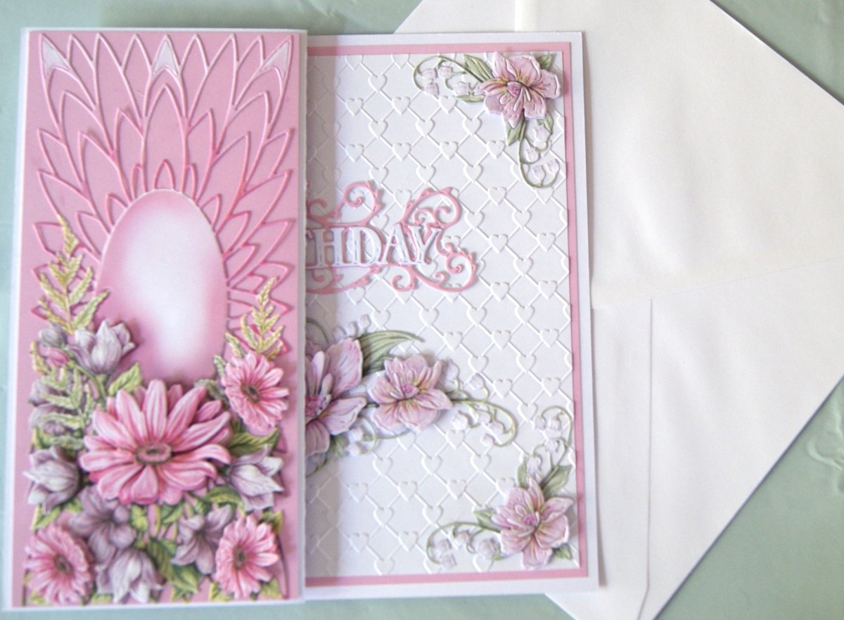 Luxury Handmade Flower Trifold Birthday Card | Beautiful 3D Flower Card for Her | Various colours