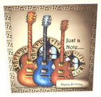 Luxury Handmade Birthday Card for Him | Vintage Triple Guitar| Music Lovers