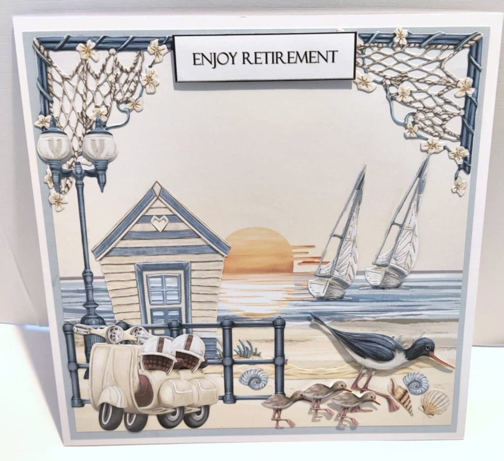 Luxury Handmade Retirement Card | Enjoy Retirement by the Sea