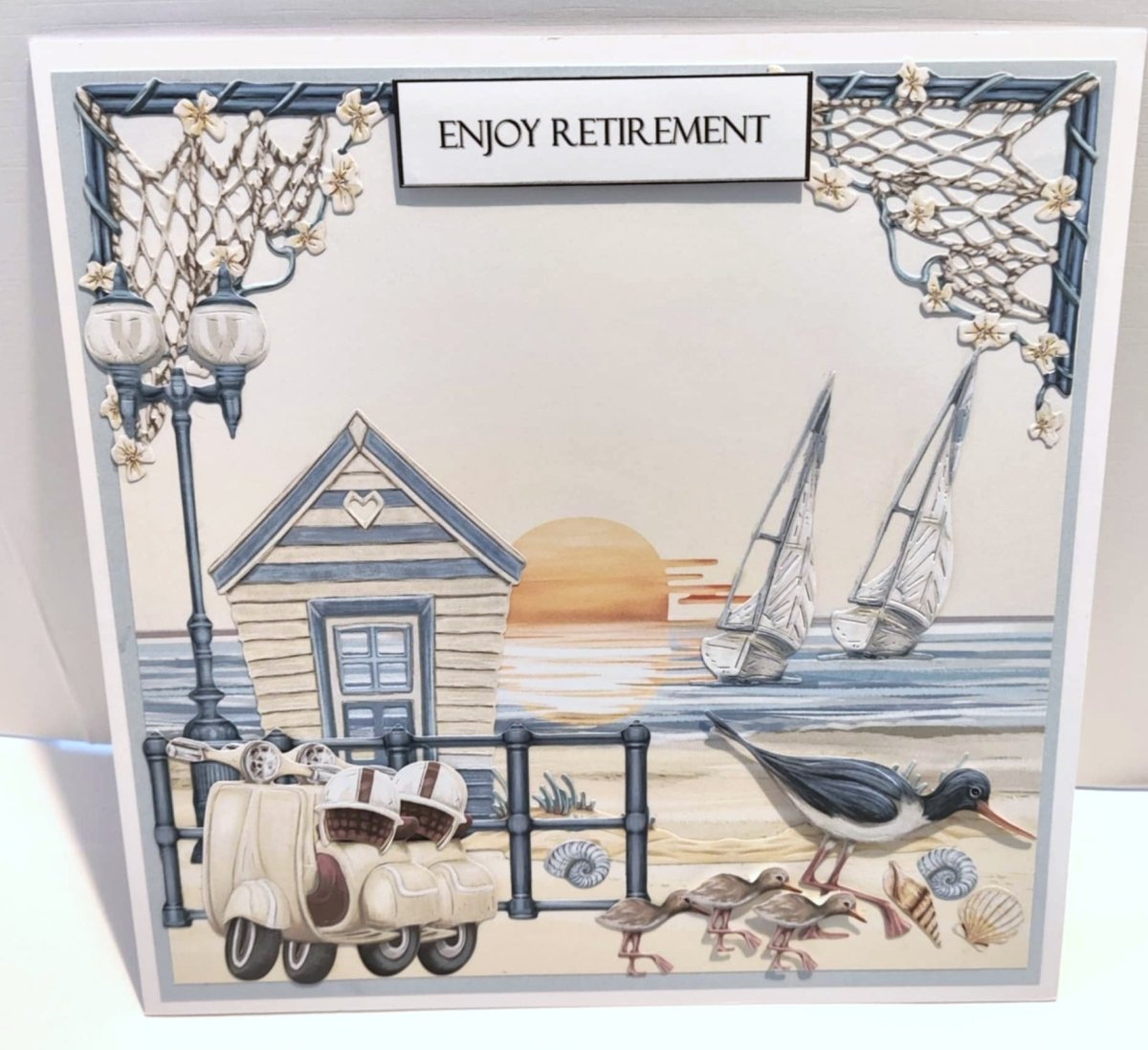 Luxury Handmade Retirement Card | Enjoy Retirement by the Sea