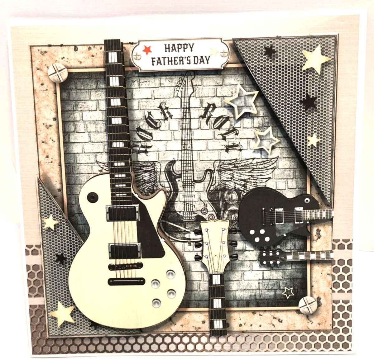 Luxury Handmade Fathers Day Card | Rock and Roll Guitar| Music Lovers