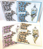 Luxury Handmade Rose with Lantern Birthday Card | Beautiful 3D Flower Card for Her | Various colours