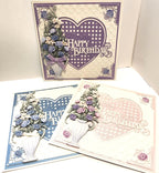 Luxury Handmade Heart with Roses Birthday Card | Beautiful 3D Flower Card