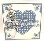 Luxury Handmade Heart with Roses Birthday Card | Beautiful 3D Flower Card