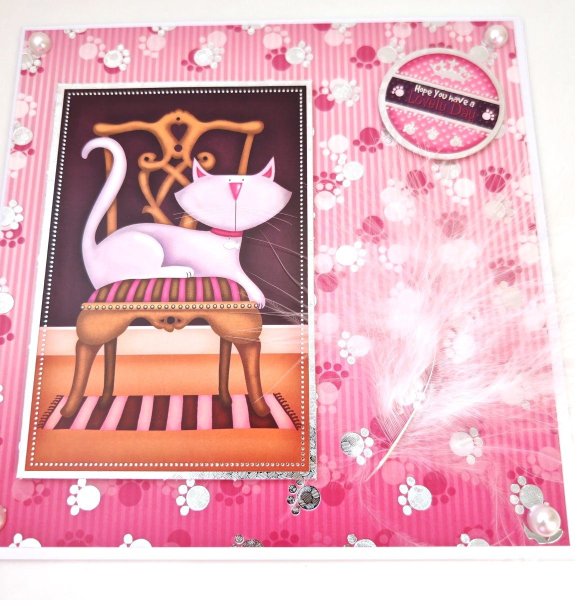 Luxury Handmade Birthday Card For Friend - 3D Cat Lovers Greeting Card 