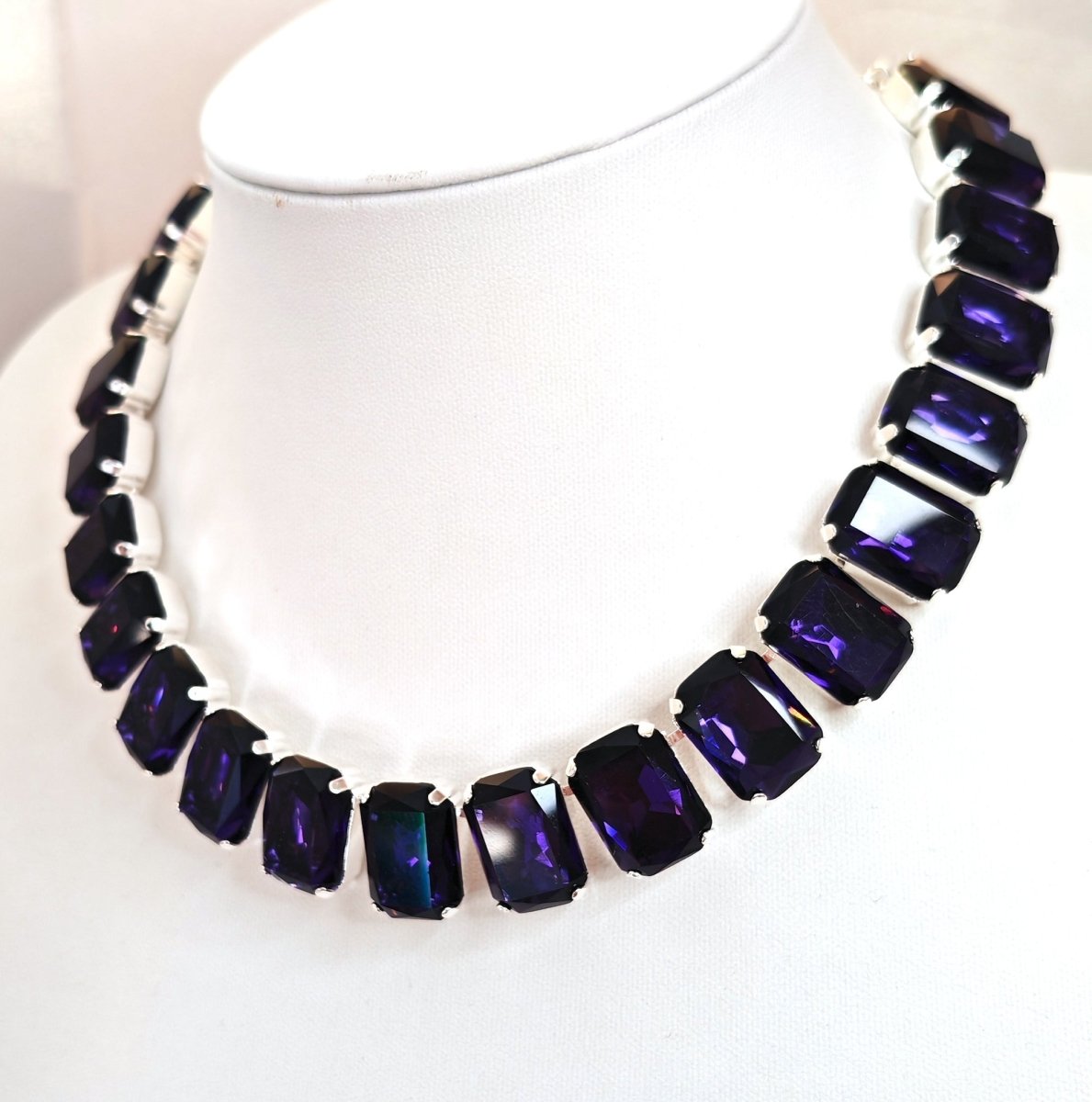 Light Fuchsia Amethyst Georgian Collet Necklaces | Crystal Chokers | Anna Wintour Style