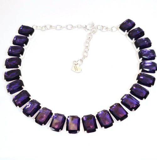 Amethyst Aquamarine Georgian Collet Necklaces | Crystal Chokers | Anna Wintour Style
