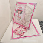 Luxury Handmade Birthday Card for Friend | Cute Girl Big Hat With Flower | 3D Easel Card | Boxed
