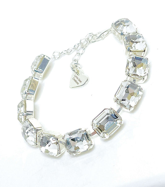 Clear Crystal Ocatgon Bracelet | Wedding Bracelet | Georgian Statement Bracelet
