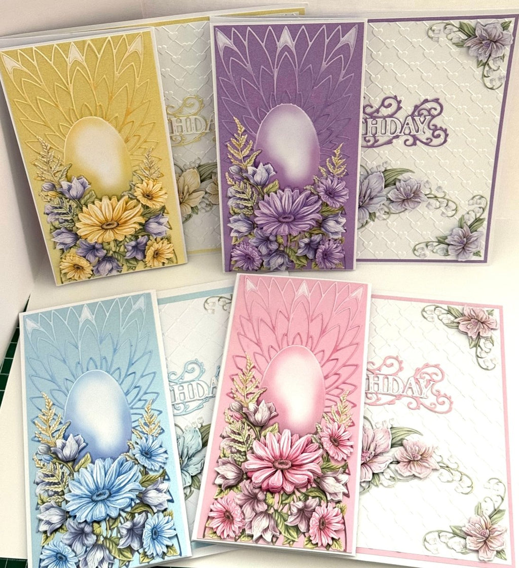 Luxury Handmade Flower Trifold Birthday Card | Beautiful 3D Flower Card for Her | Various colours